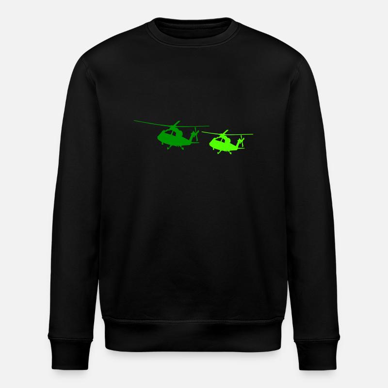 hubschrauber silhouette - Stanley/Stella Unisex Bio-Sweatshirt ROLLER - Schwarz