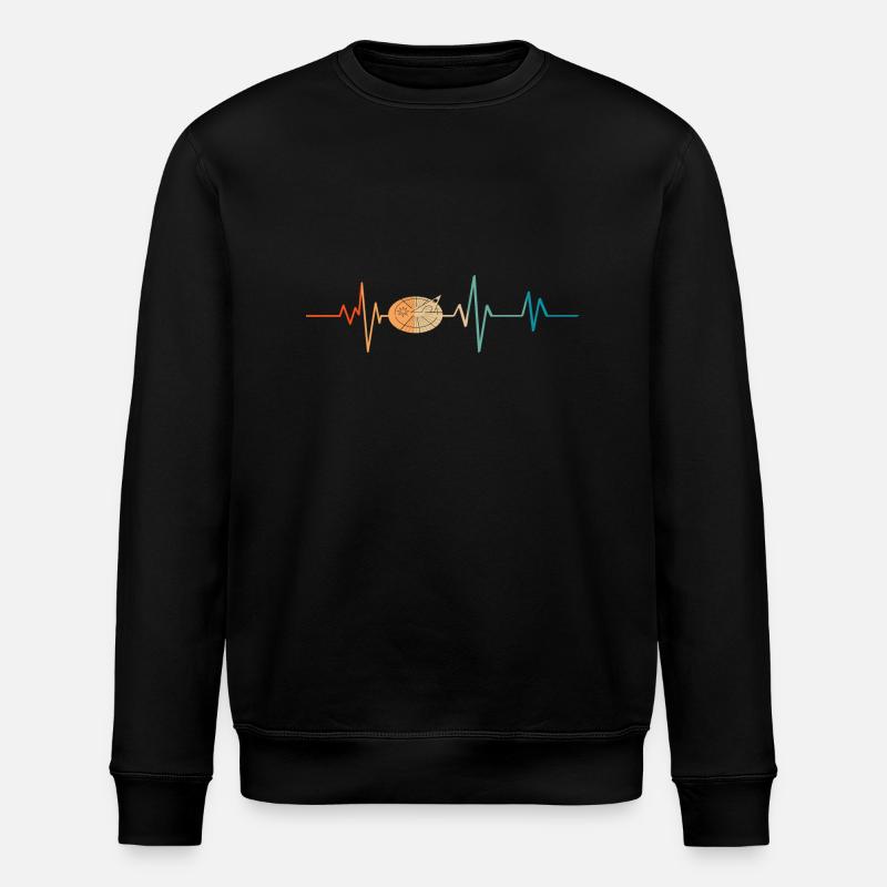 Retro Herzschlag Sonnenuhr - Stanley/Stella Unisex Bio-Sweatshirt ROLLER - Schwarz