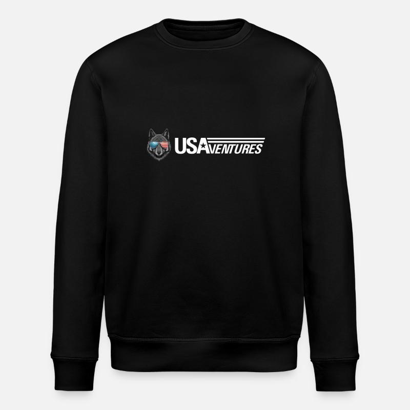 Logo loup usaventures - Sweat bio ROLLER Stanley/Stella Unisexe - noir