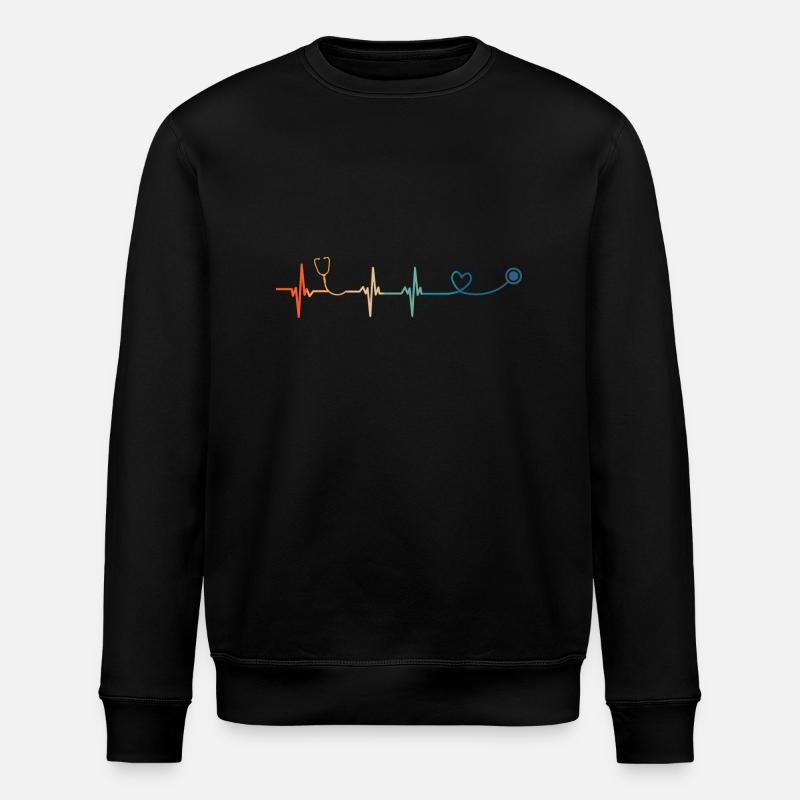 Battement de cœur stéthoscope - Sweat bio ROLLER Stanley/Stella Unisexe - noir