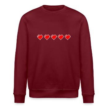 Cinq coeurs five hearts cinco corazones red rouge - Sweat bio ROLLER Stanley/Stella Unisexe - bordeaux - Devant - Nik (191cm)
