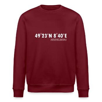 Mannheim Monnem Mannheimat - Stanley/Stella Unisex Bio-Sweatshirt ROLLER - Burgunderrot - Vorne - Nik (191cm)