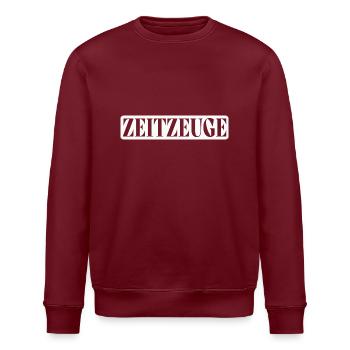 Zeitzeuge - Stanley/Stella Unisex Bio-Sweatshirt ROLLER - Burgunderrot - Vorne - Nik (191cm)