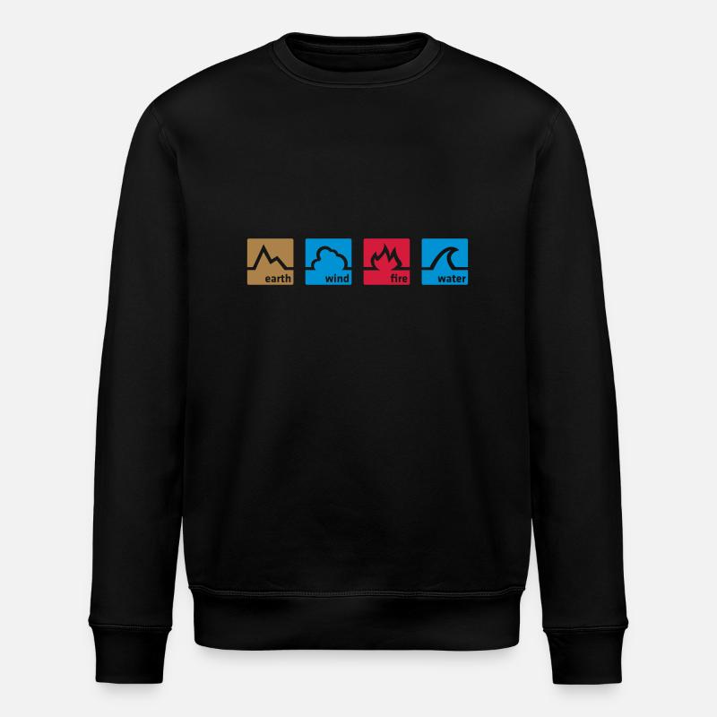 Erde Wind Feuer Wasser - Stanley/Stella Unisex Bio-Sweatshirt ROLLER - Schwarz