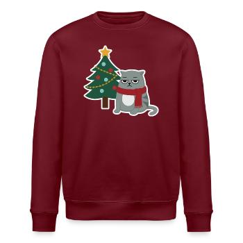 Chat Noël - Sweat bio ROLLER Stanley/Stella Unisexe - bordeaux - Devant - Nik (191cm)