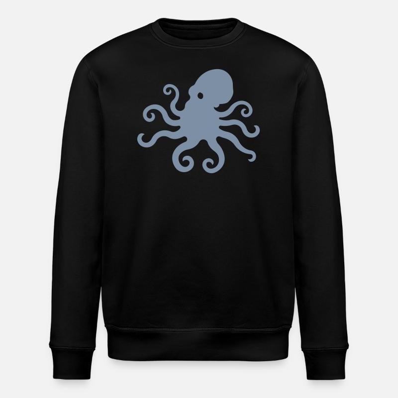 Octovius Logo - Stanley/Stella ROLLER Unisex Organic Sweatshirt - black