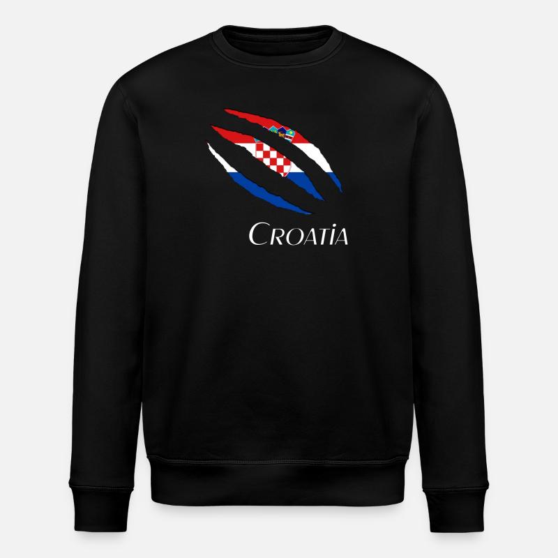 Kroatien - Stanley/Stella Unisex Bio-Sweatshirt ROLLER - Schwarz