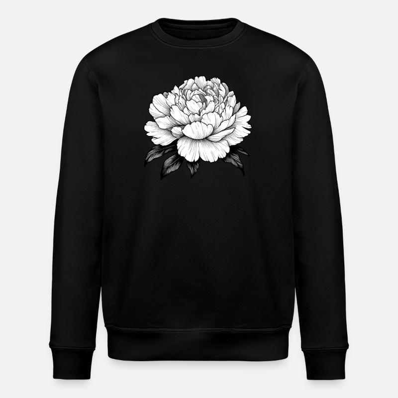 peony flower - Stanley/Stella ROLLER Unisex Organic Sweatshirt - black