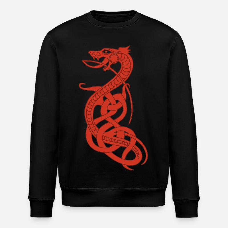 Infinite red snake - Stanley/Stella ROLLER Unisex Organic Sweatshirt - black