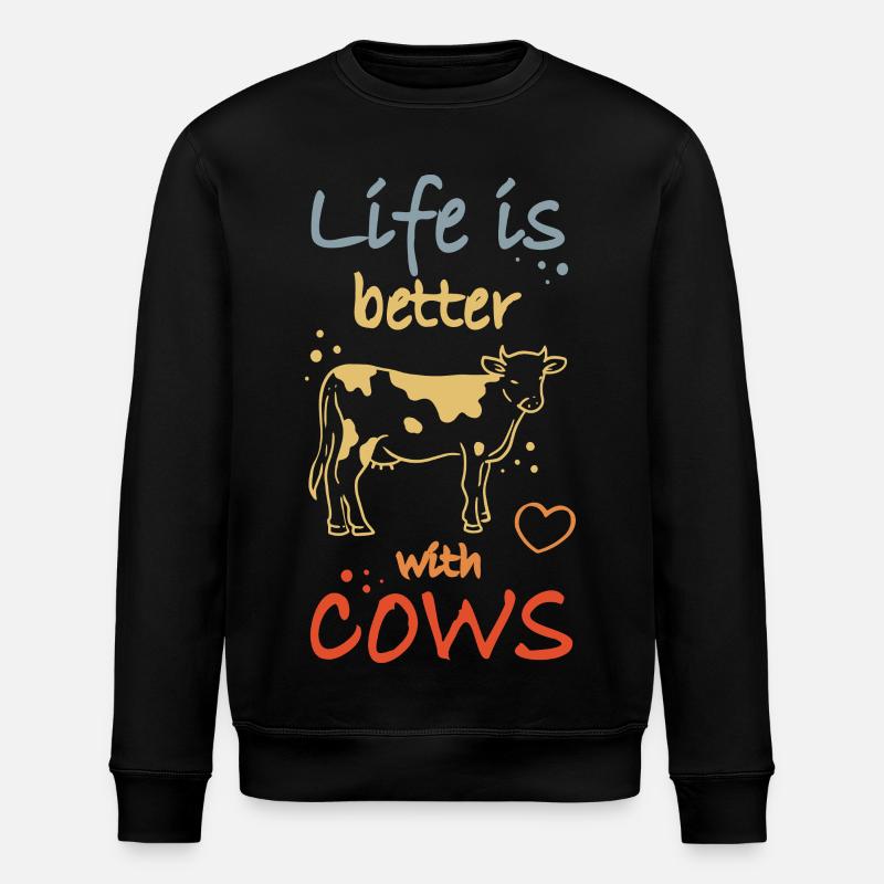 Cow lovers - Stanley/Stella ROLLER Unisex Organic Sweatshirt - black
