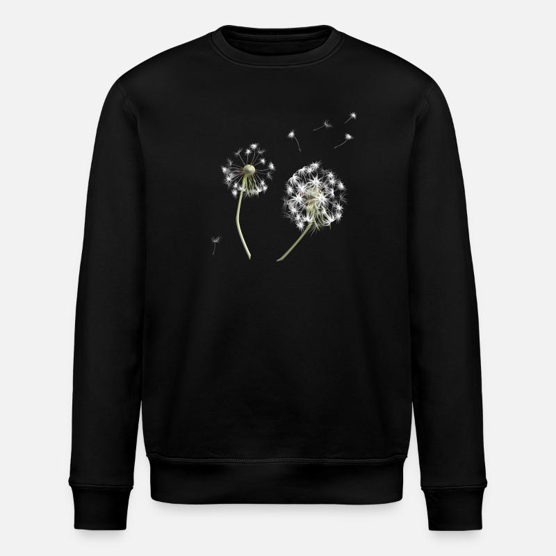 White dandelion silhouette - Stanley/Stella ROLLER Unisex Organic Sweatshirt - black