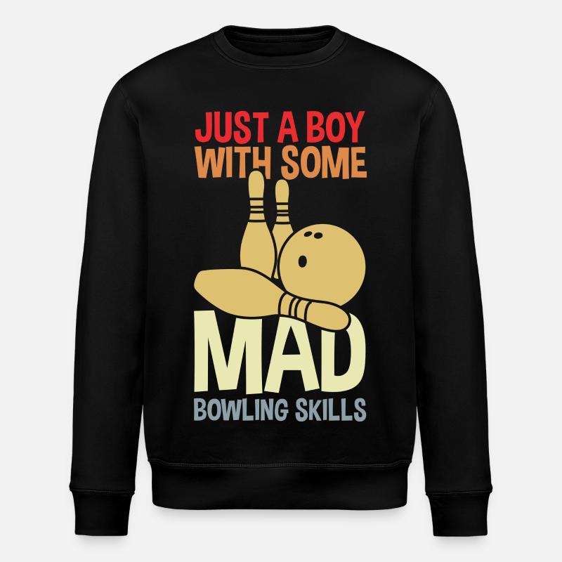 Funny bowling boy - Stanley/Stella ROLLER Unisex Organic Sweatshirt - black