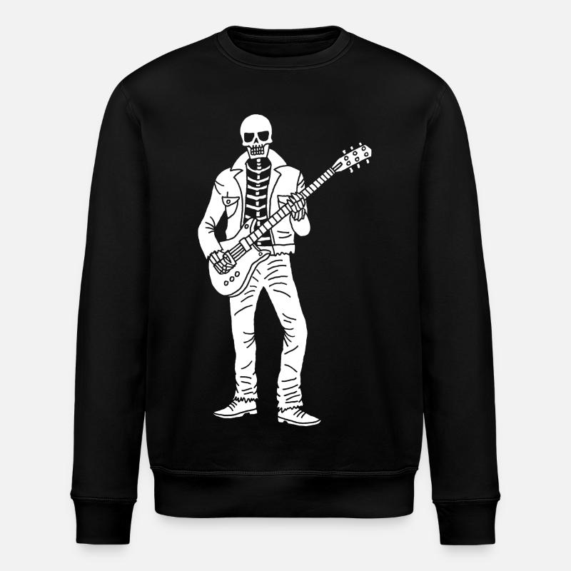 Guitarist skeleton (white) - Stanley/Stella ROLLER Unisex Organic Sweatshirt - black