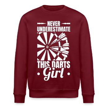 Unterschätze nie dieses Darter Mädchen - Stanley/Stella Unisex Bio-Sweatshirt ROLLER - Burgunderrot - Vorne - Nik (191cm)
