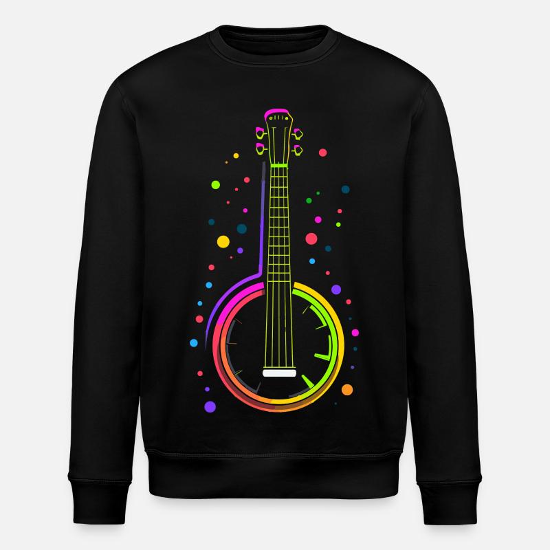 Banjo Cartoon Stil - Stanley/Stella Unisex Bio-Sweatshirt ROLLER - Schwarz