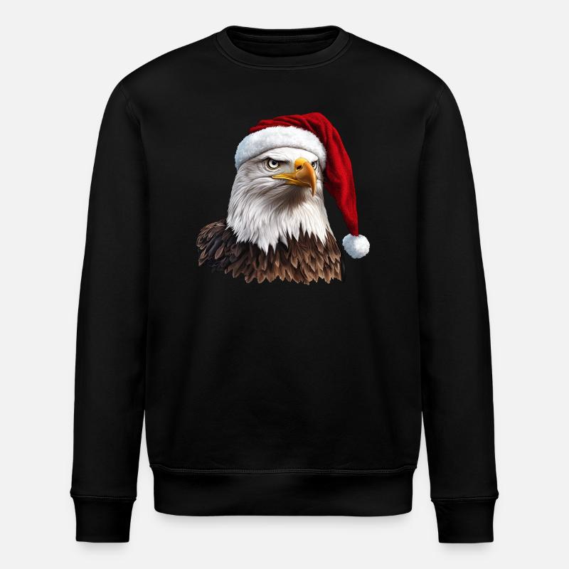 Eagle Christmas / Santa Claus Eagle - Stanley/Stella ROLLER Unisex Organic Sweatshirt - black