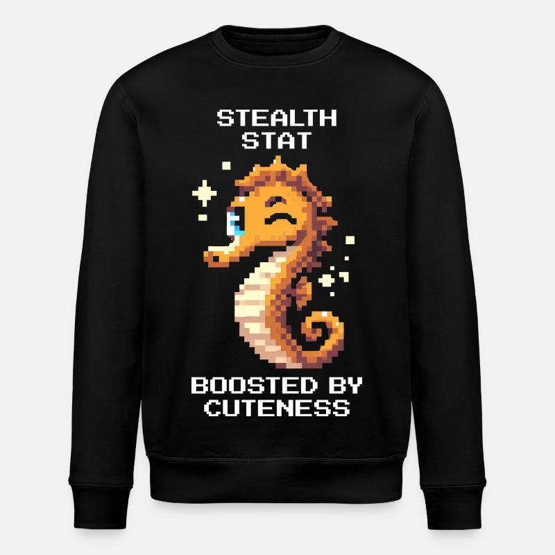Süß & unsichtbar | Seepferdchen - Stanley/Stella Unisex Bio-Sweatshirt ROLLER - Schwarz