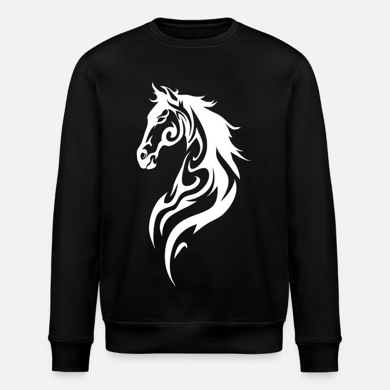 Tribalpferd Silhouette - Stanley/Stella Unisex Bio-Sweatshirt ROLLER - Schwarz