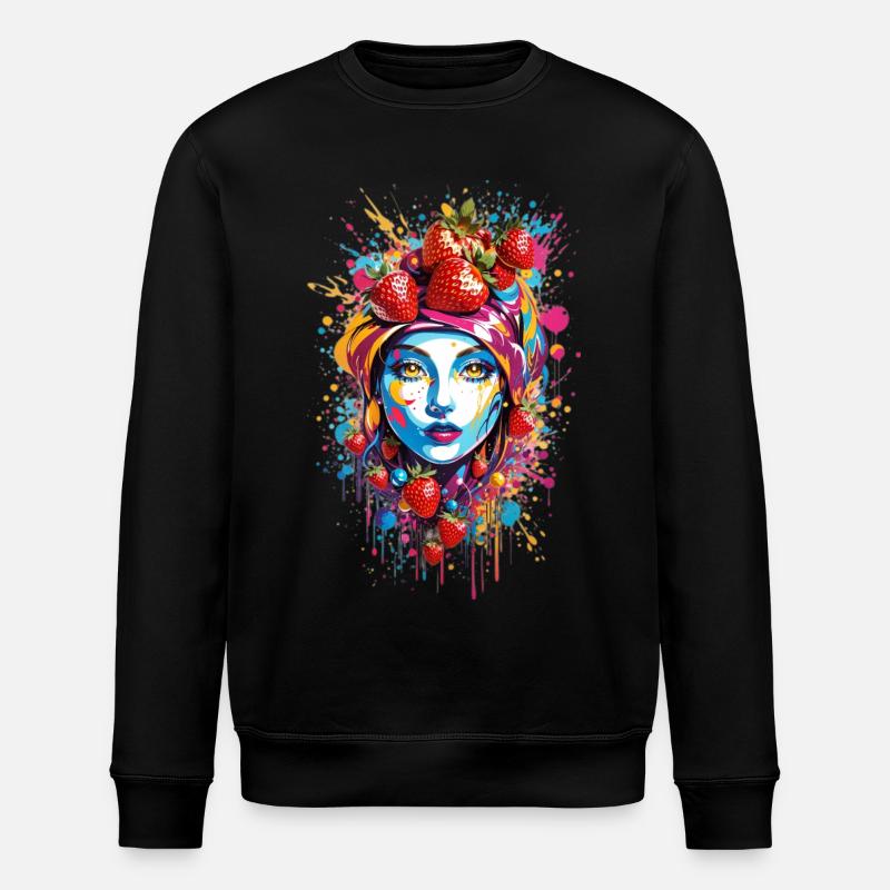 Erdbeeren Frau - Stanley/Stella Unisex Bio-Sweatshirt ROLLER - Schwarz