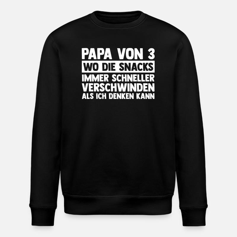 Papa Von 3 Kindern - Stanley/Stella Unisex Bio-Sweatshirt ROLLER - Schwarz