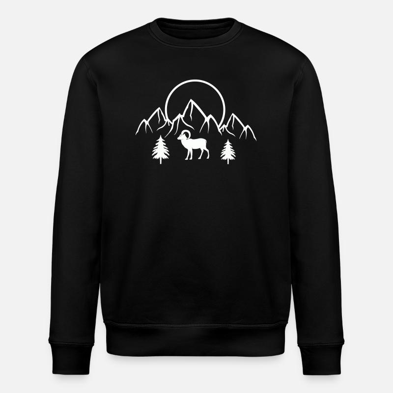 Ram Mountains Nature - Stanley/Stella ROLLER Unisex Organic Sweatshirt - black