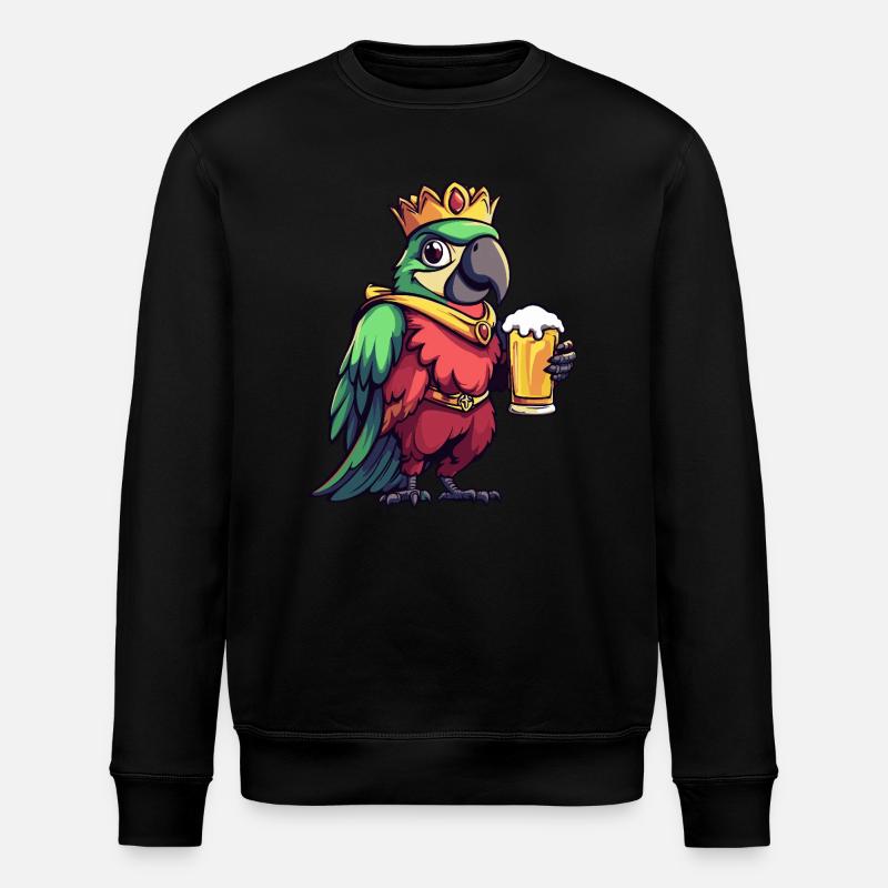 Papagai Bier Lustig - Stanley/Stella Unisex Bio-Sweatshirt ROLLER - Schwarz