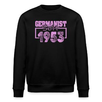 Born in 1953 - Stanley/Stella ROLLER Unisex Organic Sweatshirt - black - Front - Nik (191cm)