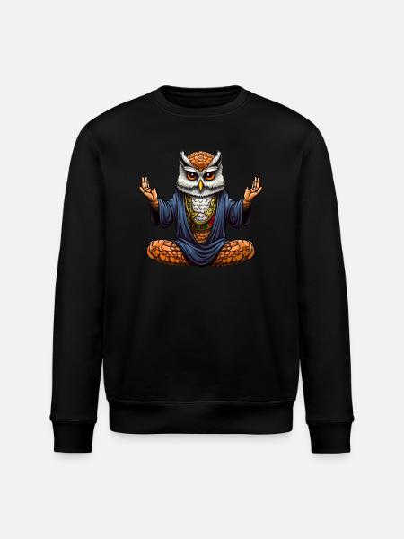 Yoga Eule - Stanley/Stella Unisex Bio-Sweatshirt ROLLER - Schwarz