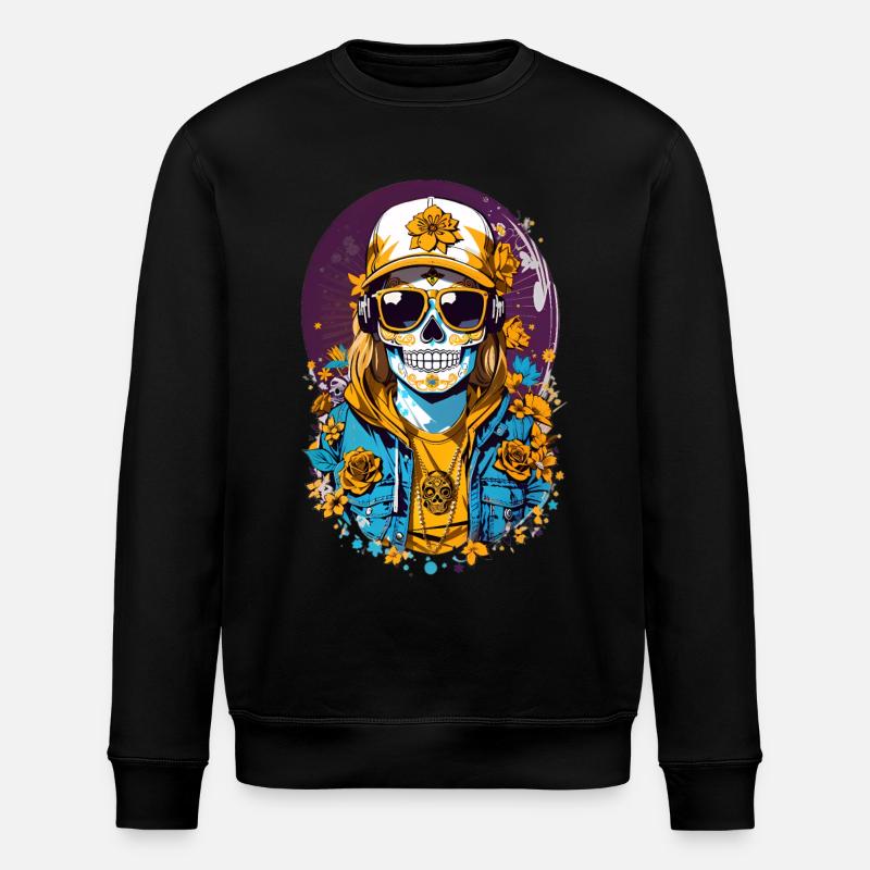 Sugar Skull - Stanley/Stella ROLLER Unisex Organic Sweatshirt - black