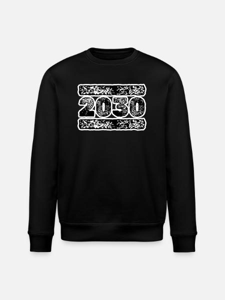 Year 2030 - Stanley/Stella ROLLER Unisex Organic Sweatshirt - black
