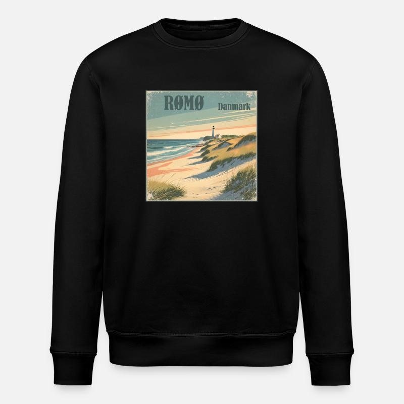 Roemoe North Sea Beach - Stanley/Stella ROLLER Unisex Organic Sweatshirt - black