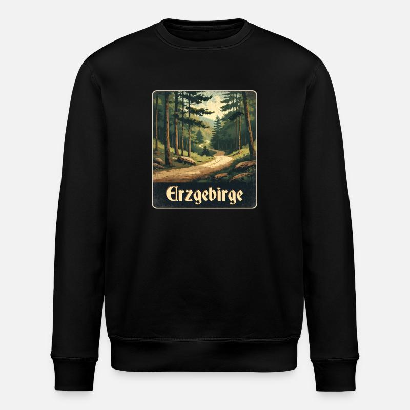 Erzgebirge Waldweg wanderweg - Stanley/Stella Unisex Bio-Sweatshirt ROLLER - Schwarz