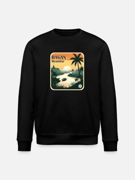 Bagan, Myanmar - Stanley/Stella ROLLER Unisex Organic Sweatshirt - black