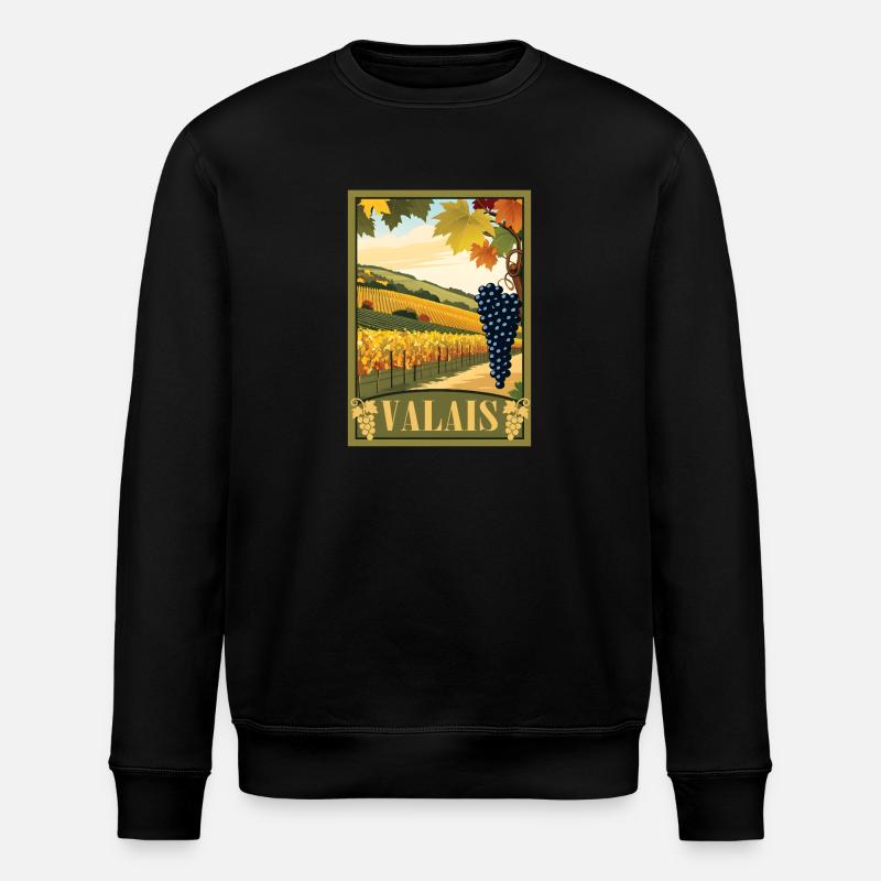 Valais Vignoble valaisan - Sweat bio ROLLER Stanley/Stella Unisexe - noir