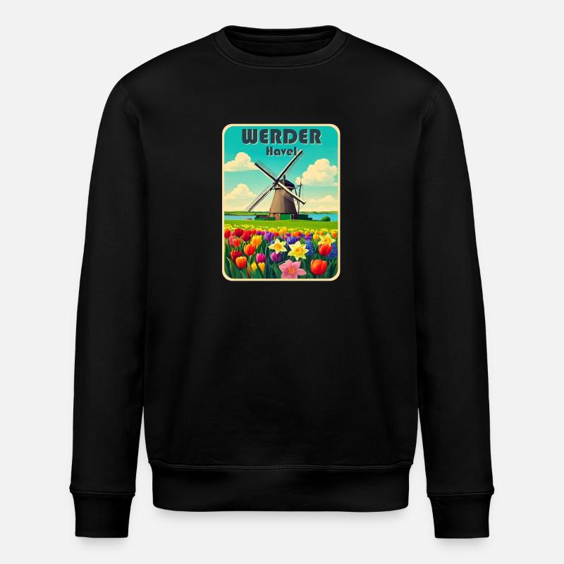 Werder Havel Windmill - Stanley/Stella ROLLER Unisex Organic Sweatshirt - black
