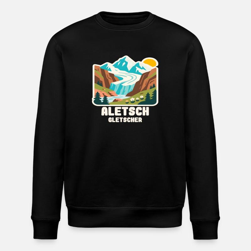 Aletsch Glacier - Stanley/Stella ROLLER Unisex Organic Sweatshirt - black