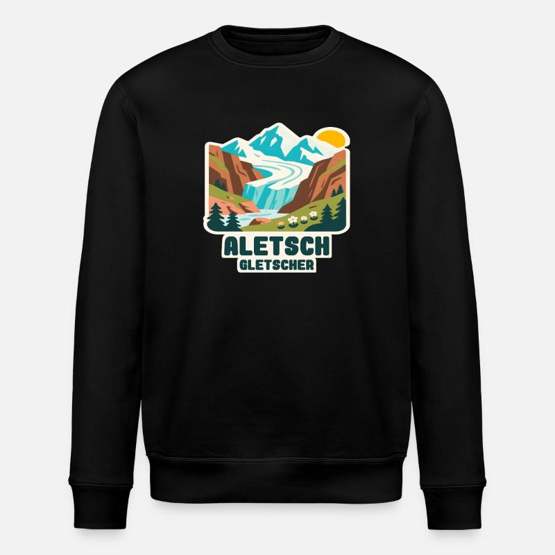 Aletsch Gletscher - Stanley/Stella Unisex Bio-Sweatshirt ROLLER - Schwarz