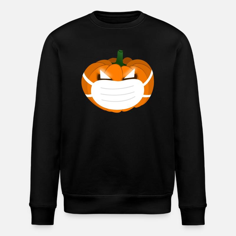 Halloween Pumpkin Mask Gift - Stanley/Stella ROLLER Unisex Organic Sweatshirt - black