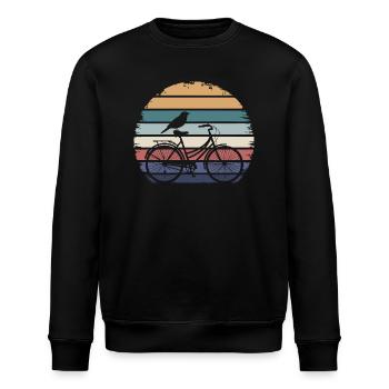 Vintage Retro Cyclisme Oiseau Vélo Cyclisme - Sweat bio ROLLER Stanley/Stella Unisexe - noir - Devant - Nik (191cm)