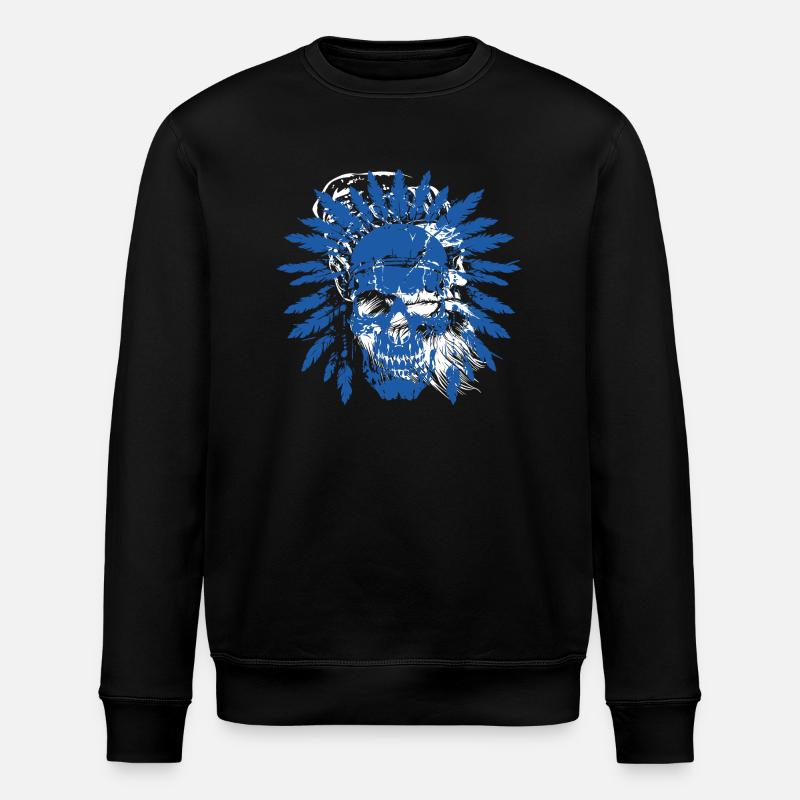 Crâne indien - Sweat bio ROLLER Stanley/Stella Unisexe - noir