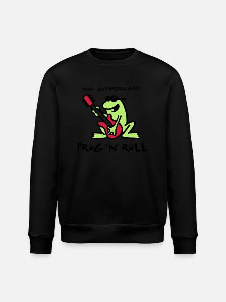 frog_n_roll_072011_d_3c - Stanley/Stella ROLLER Unisex Organic Sweatshirt - black