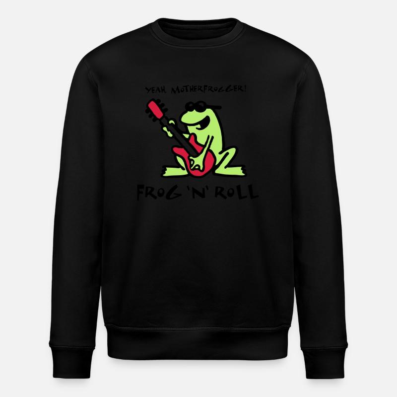 frog_n_roll_072011_d_3c - Stanley/Stella ROLLER Unisex Organic Sweatshirt - black