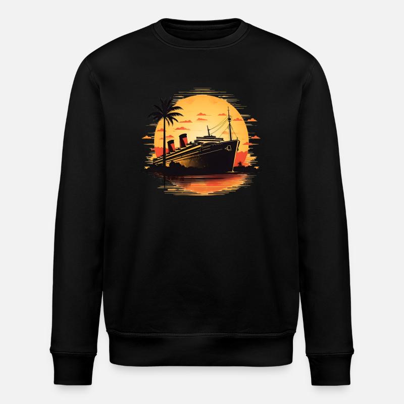 Aventure en bateau d’époque - Sweat bio ROLLER Stanley/Stella Unisexe - noir
