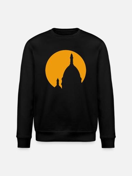 Sacré-Coeur Montmartre Paris yellow silhouette - Stanley/Stella ROLLER Unisex Organic Sweatshirt - black