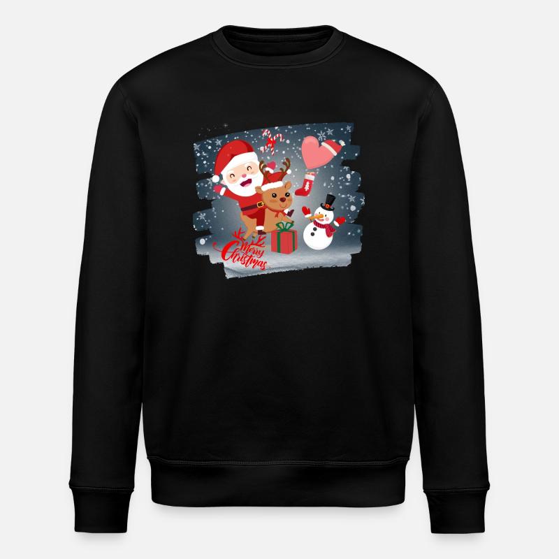 Frohe Weihnachten - Stanley/Stella Unisex Bio-Sweatshirt ROLLER - Schwarz