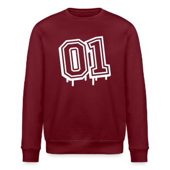 01 eins nummer - Stanley/Stella Unisex Bio-Sweatshirt ROLLER - Burgunderrot - Vorne - Nik (191cm)