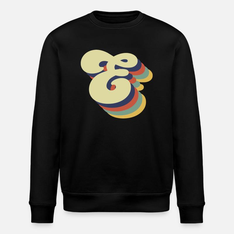 Retro-Buchstabe E - Stanley/Stella Unisex Bio-Sweatshirt ROLLER - Schwarz