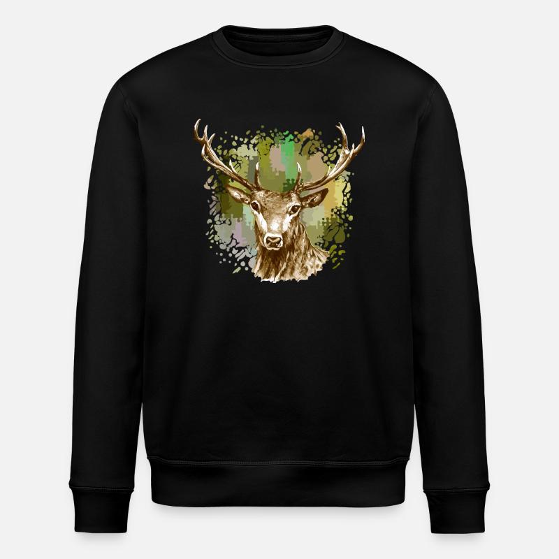 Deer - Stanley/Stella ROLLER Unisex Organic Sweatshirt - black