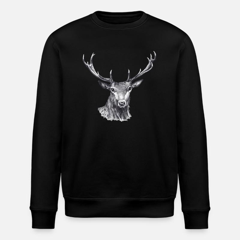 Deer - Stanley/Stella ROLLER Unisex Organic Sweatshirt - black