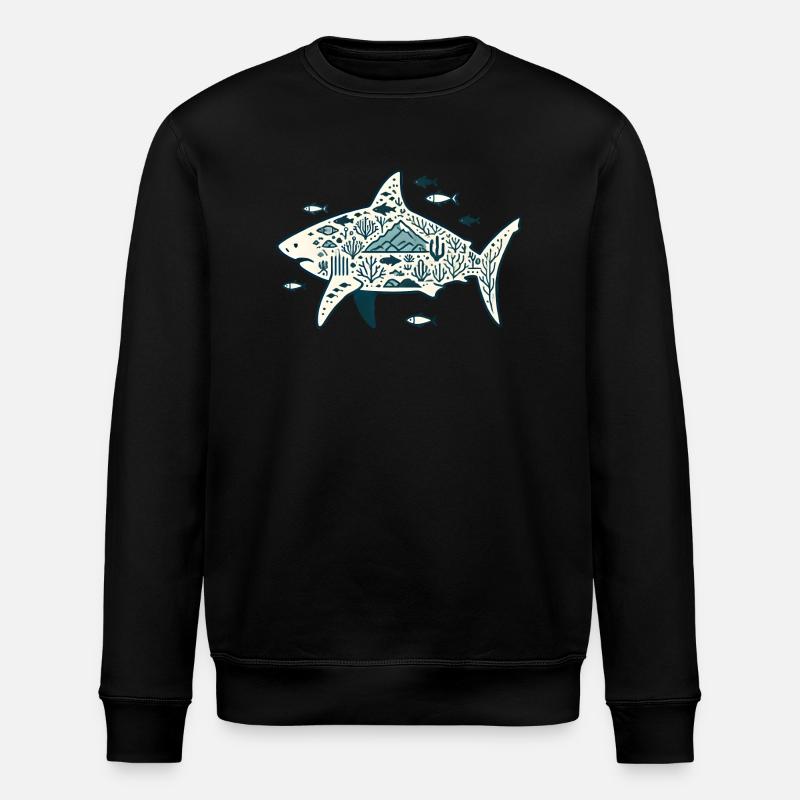 Haifisch - Stanley/Stella Unisex Bio-Sweatshirt ROLLER - Schwarz